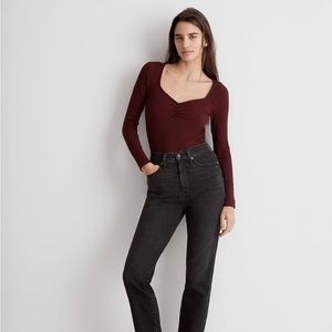 Madewell Ribbed Sweetheart Top Size XXS